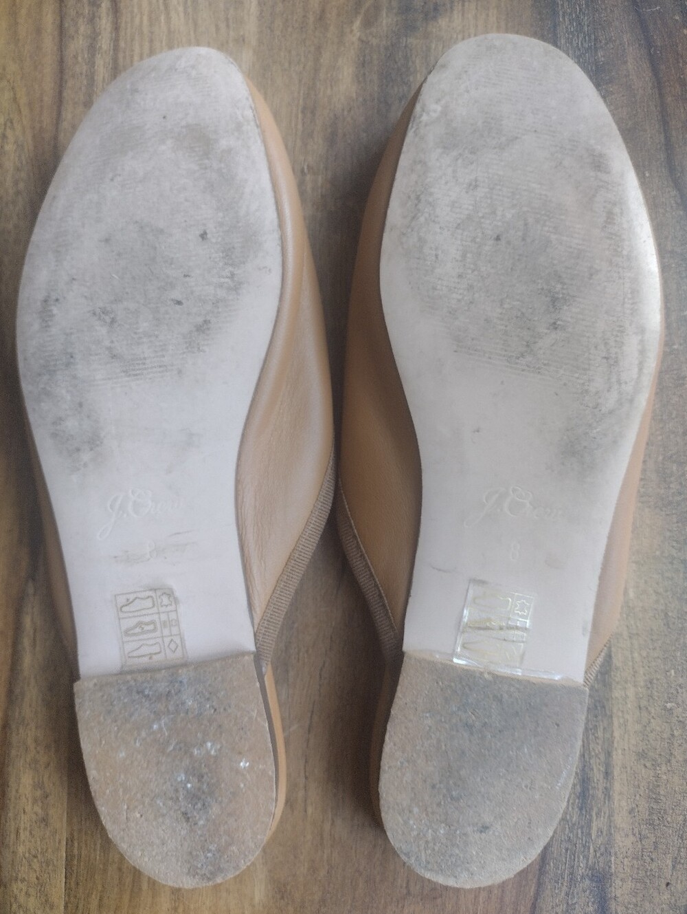 J Crew Tan Leather Zoe Ballet Mules Size 7-7.5 - Picture 5 of 6